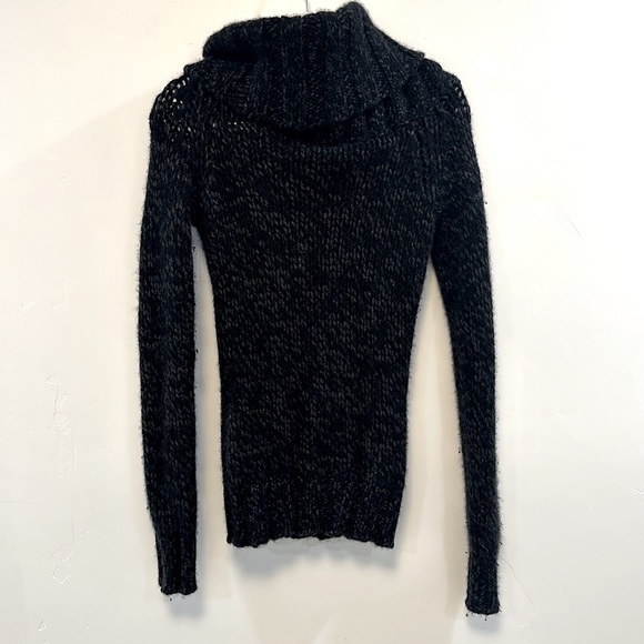 BORBONESE black and grey knit 100% cashmere cowl neck sweater - Picture 5 of 6